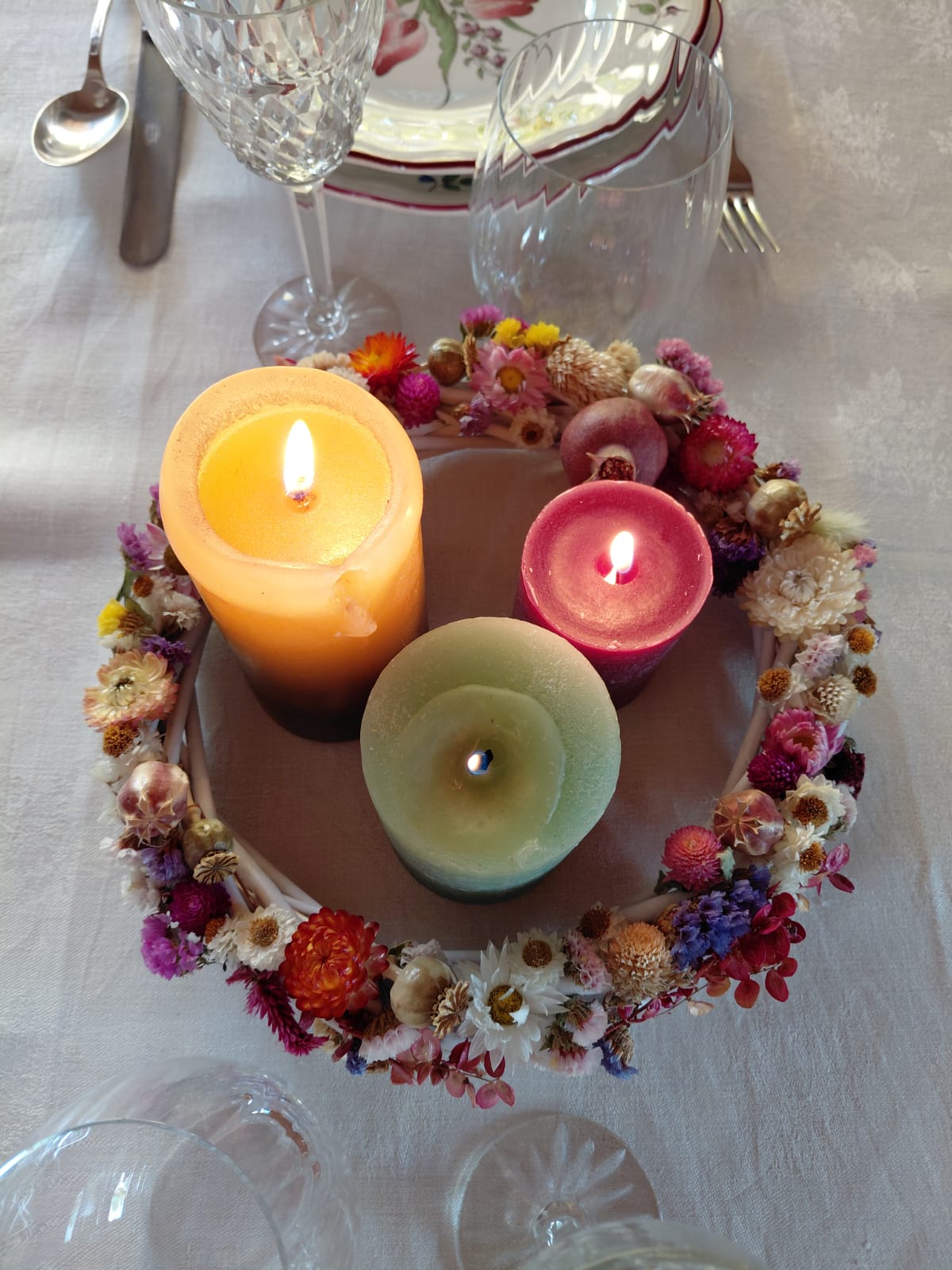 velas colores corona arriba